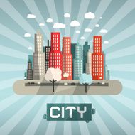 Abstract Vector Flat Design City
