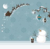 Santa and Snowman Retro Christmas