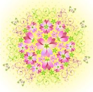 Pink floral background N9