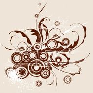calligraphy flowers ornament with circle elements