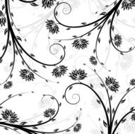 Floral Background in black