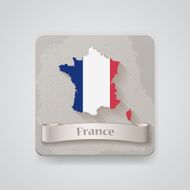 Icon of France map with flag Vector illustration N2