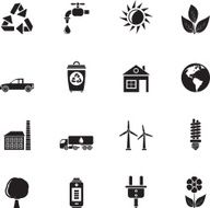 Silhouette ecology and environment icons