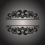 Black vintage pattern on gray background N2