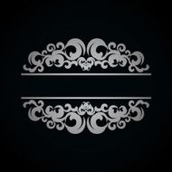 White vintage pattern on dark background N2