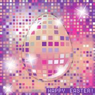 Easter egg crystall pink glass spring concept