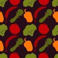 Seamless pattern with silhouettes vegetables N27