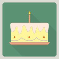 Birthday cake icon with shadow