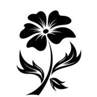 Black silhouette of flower Vector illustration