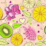 Food seamless flowers fruit and berries N6