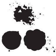 Splash blot banner set in black on white abstract watercolor N24