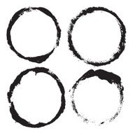 Splash blot banner set in black on white abstract watercolor N26