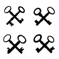 set of crossed vintage keys