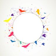 Vector Background with Colorful Birds