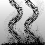 Tire track grunge wave background