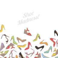 Lady&#039;s shoes colorful background Shoe madness N2