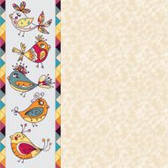 Greeting card with flowers and bird N2