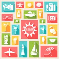 Summer holiday flat elements
