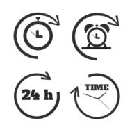 Clocks time icons set N3