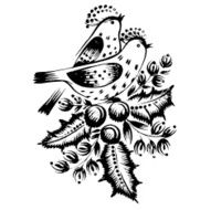 decorative silhouette of a beautiful birds