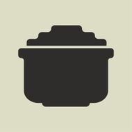 Stylized shiny cartoon pot of gold