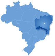 Map of Brazil where Bahia is pulled out