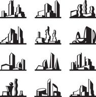 Modern buildings set