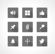 Web site vector icons set shadow effect N33