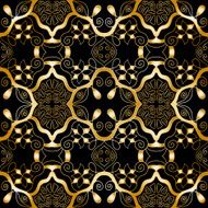 Seamless pattern retro floral and geometric ornament vector lace texture