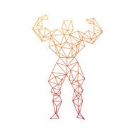Muscle man abstract isolated on a white backgrounds N12