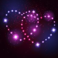 Two love heart from beautiful bright stars N2