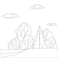 Landscape forest contours