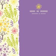 Blossoming trees square torn frame seamless pattern background