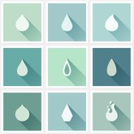 Drops Flat design elements with long shadow