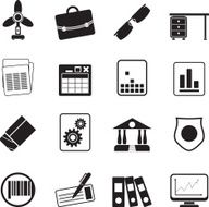Silhouette Business and office icons N28