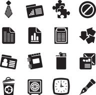 Silhouette Business and office icons N29