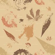 Seamless retro background with leaves
