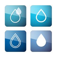 Vector Water Drops Symbols - Icons Set