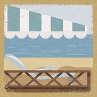 Vintage card with a sea view