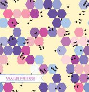 Abstract seamless pattern background of hexagons and musical notes
