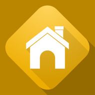 Vector icon of House with a long shadow