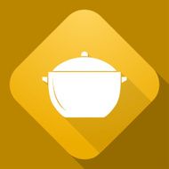 Vector icon of Saucepan with a long shadow