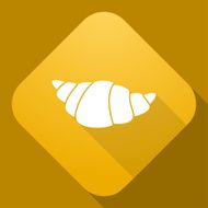 Vector icon of Croissant with a long shadow