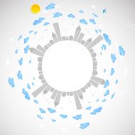 Sky-scraper City theme background Vector