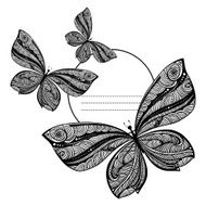 delicate graphic manually painted butterflies