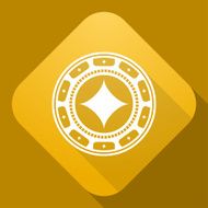 Vector icon of Casino Chip with a long shadow N5
