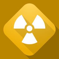 Vector icon of Radiation Sign with a long shadow N2