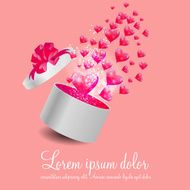 Valentines Day Card with Gift Box and Heart Shaped Balloons N17