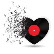 Happy Valentines Day Card with Heart Music Notes Vector Illus N3