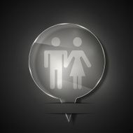 Vector glass wc icon on gray background Eps 10